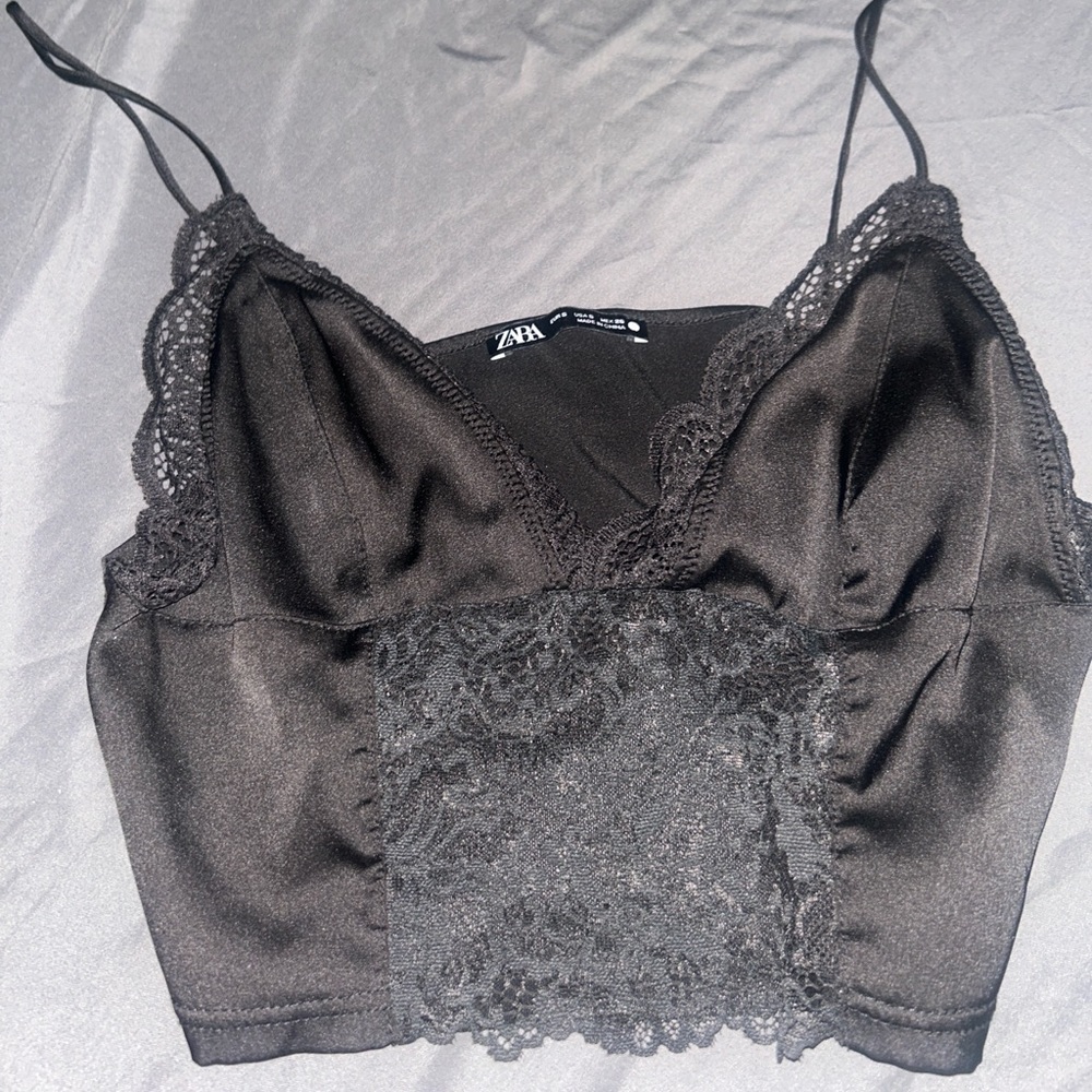 ZARA Cropped Lace Camisole SIZE S